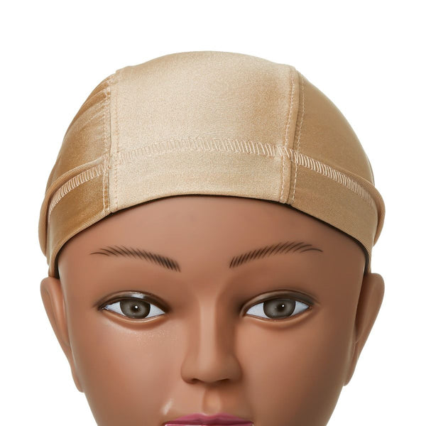 KISS - RED SPANDEX DOME CAP (NATURAL BROWN)