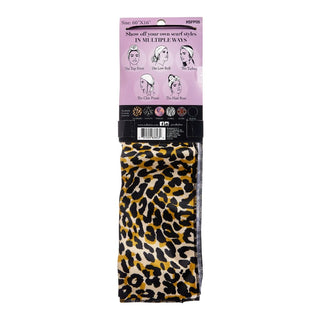 KISS - RED PREMIUM SILKY SATIN WRAP SCARF LUXURY 60 INCH (LEOPARD)