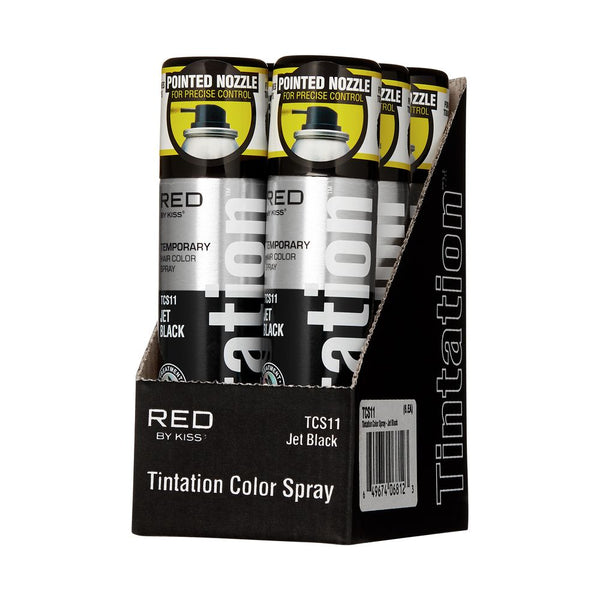 Color Jet Spray KISS - Tintation Colors & Care Temporary Hair Color Spray JET BLACK ...