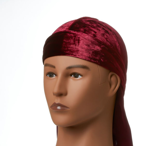 KISS - RED RPM PW CRUSHED VELVET DURAG (BURGUNDY)