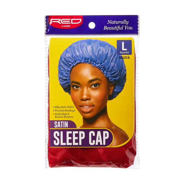 KISS - RED SATIN SLEEP CAP (ASSORTED & LARGE)