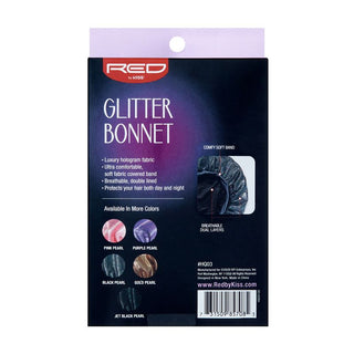 KISS - RED GLITTER BONNET X-LARGE BLACK PEARL