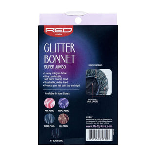 KISS - RED GLITTER BONNET SUPER JUMBO BLACK PEARL