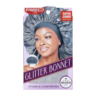 KISS - RED GLITTER BONNET SUPER JUMBO BLACK PEARL