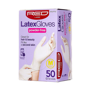 KISS - REDPOWDER-FREE LATEX GLOVES (MEDIUM, 50PAIRS)