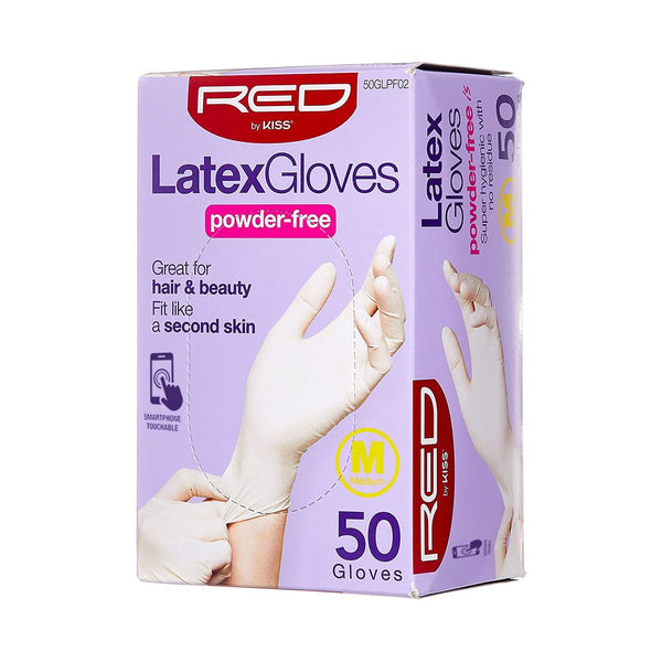 KISS - REDPOWDER-FREE LATEX GLOVES (MEDIUM, 50PAIRS)