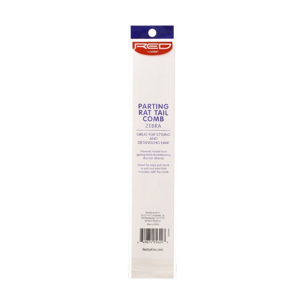 KISS - RED ZEBRA PARTING RAT TAIL COMB