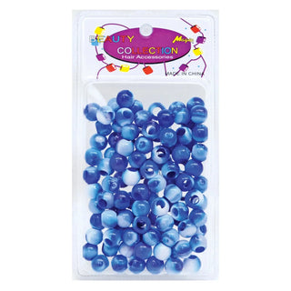 BEAUTY COLLECTION - Round Hair Bead 2 Tone Blue
