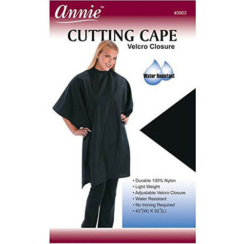 ANNIE - Velcro Closure Cutting Cape BLACK