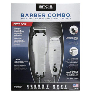 ANDIS - BARBER COMBO ADJUSTABLE BLADE CLIPPER | CORDED TRIMMER