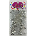 BEAUTY COLLECTION - Round Hair Bead Metallic Silver
