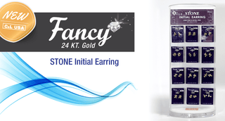 C&L - Fancy 24KT. Gold Stone Initial Earring
