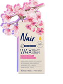 NAIR - Face & Bikini Wax Ready Strips Orchid & Cherry Blossom Extracts